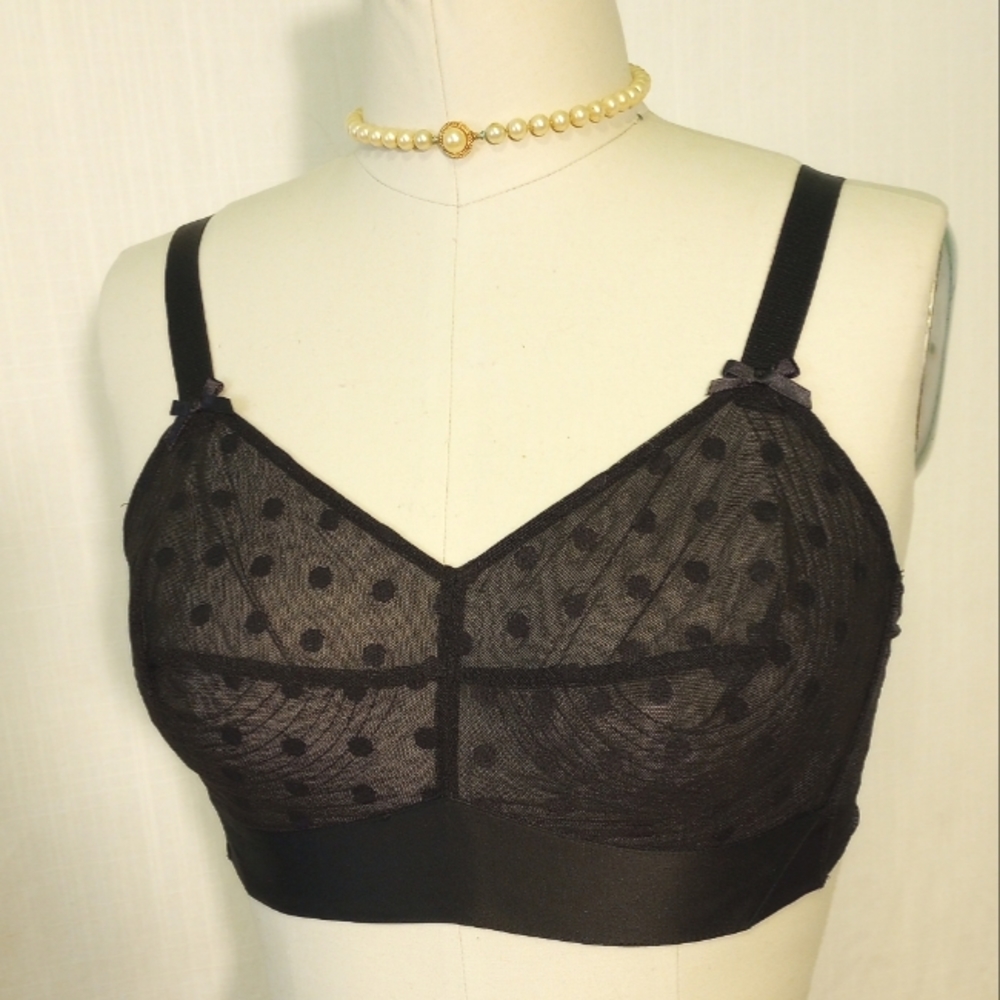 Secrets in Lace- "Lucy" Sheer Wire Free Bullet Bra 34DD Retro VLV